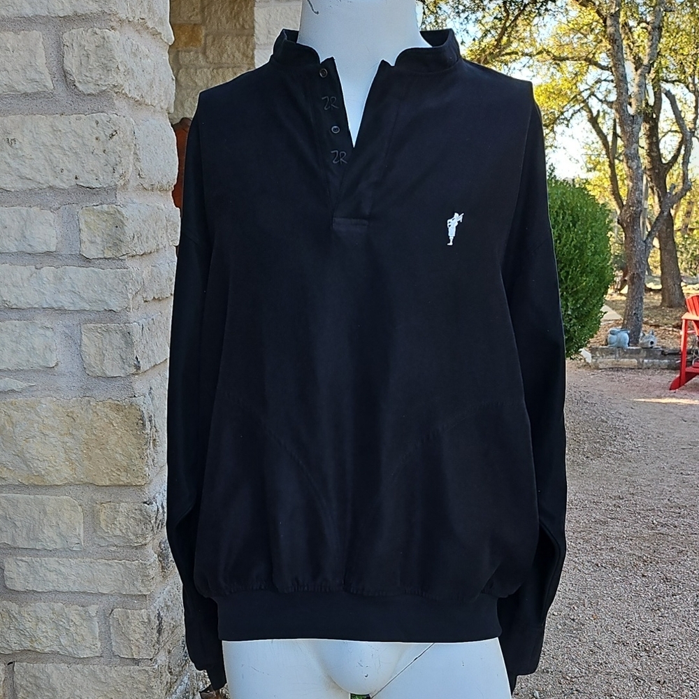 Zero Restriction Golf Outerwear Black Microfiber Quarter Snap Golf Dad Shirt L